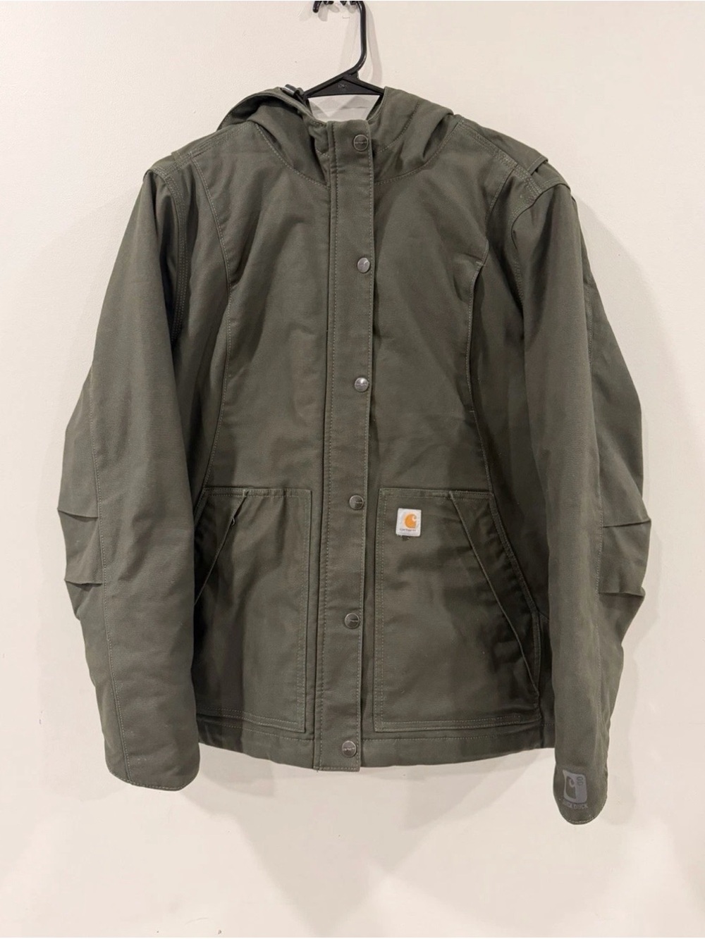 Carhartt Full Swing Quick Duck Insulated Hooded Jacket Green Size L - Picture 3 of 11